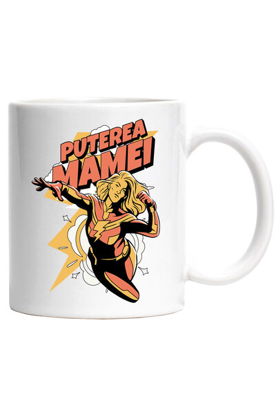 StoryGift Romania Cana cu Femeie Puternica Text Puterea Mamei Super Erou Fami...