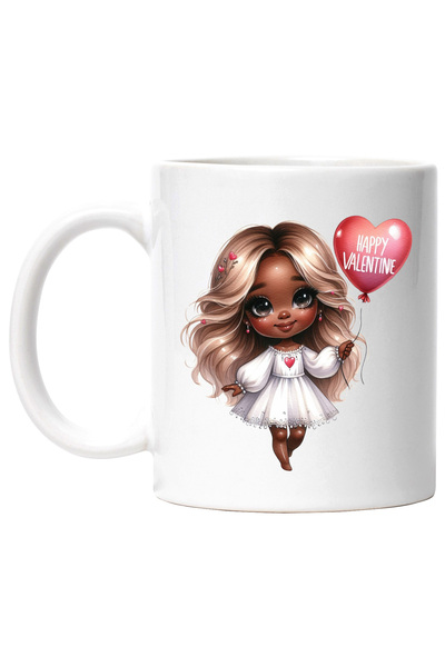 StoryGift Romania Cana cu o fetita de culoare care tine un balon in forma de ...