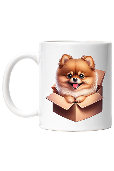 StoryGift Romania Cana cu un catelus blanos care iese dintr-o cutie | ilustra...