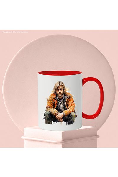 StoryGift Romania Mug With Kurt Cobain, Singer, Musician, Nirvana, Artist, Multicolor 330 ml, Sky, With, STG