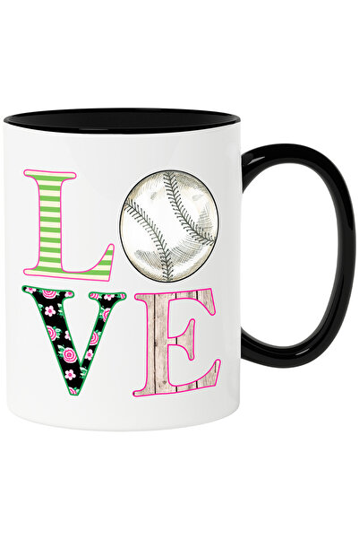 StoryGift Romania Cana cu mesajul "Love", minge de baseball, ilustratie, spor...