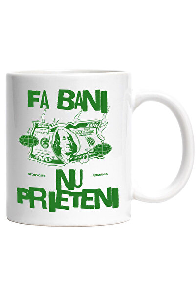 StoryGift Romania Cana bancnota in flacari text fa bani nu prieteni, 330ml, C...