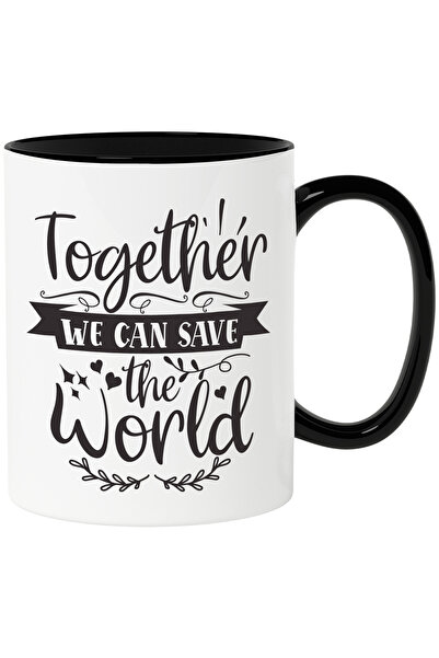 StoryGift Romania Cana cu inimioare si textul "Together we can save the world...