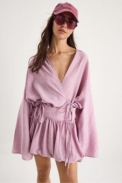 Bianco Lucci Set de kimono cu detaliu de dantelă pentru femei, cu fustă cu balon, de sus și de jos 60434 60283137