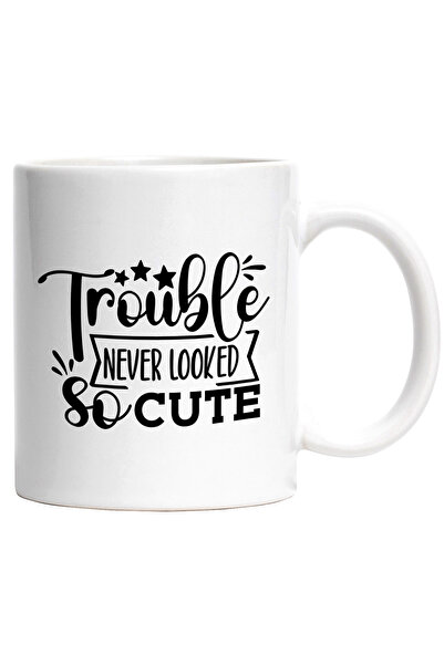 StoryGift Romania Cana Cu Text in Engleza Trouble Never Looked so Cute, Amuza...