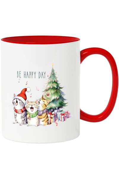 StoryGift Romania Cana cu pisici care canta cu mesajul "Be Happy Day", Craciu...