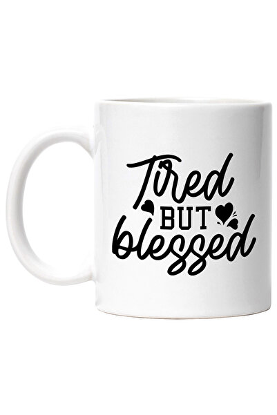 StoryGift Romania Cana cu inimioare si mesajul "Tired, but blessed" - obosita...