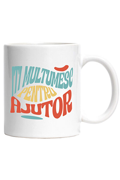 StoryGift Romania Cana cu Mesaj Colorat Cu Stil Valurile Marii Multicolor Tex...