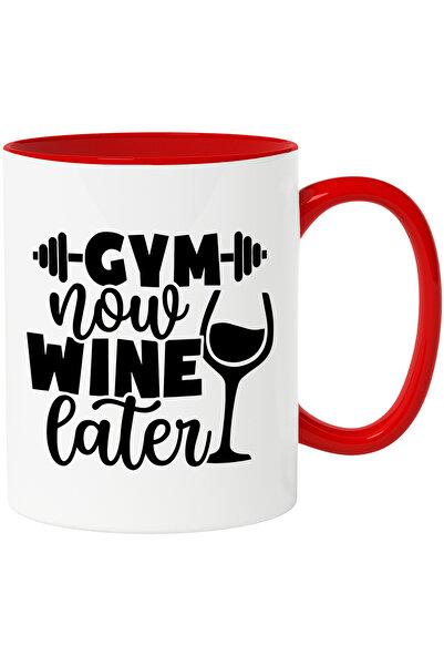 StoryGift Romania Cana cu textul in engleza "Gym now, wine later" - sala acum...