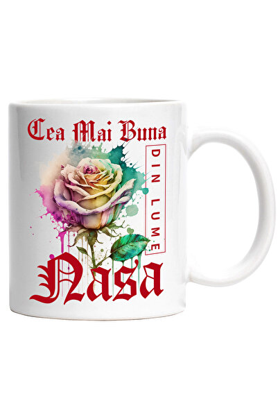 StoryGift Romania Cana Cu Textul Cea Mai Buna Nasa, Din Lume, Floare, Trandaf...