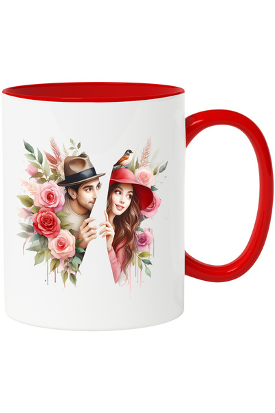 StoryGift Romania Cana cu o femeie si un barbat | trandafiri | natura | cadou...