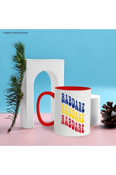 StoryGift Romania Mug The Word Patience, in the Colors of the Romanian Flag, Red, Yellow, Blue, T, With, STG.
