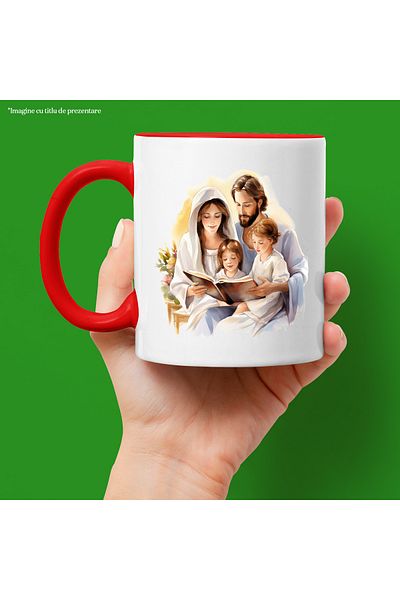 StoryGift Romania Cup with Jesus Christ and the Mother of God | illustration | protect a little girl and a boy, With ,STG