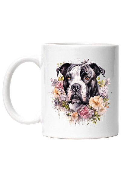 StoryGift Romania Cana cu un caine Boxer, ilustratie, inconjurat cu diferite ...
