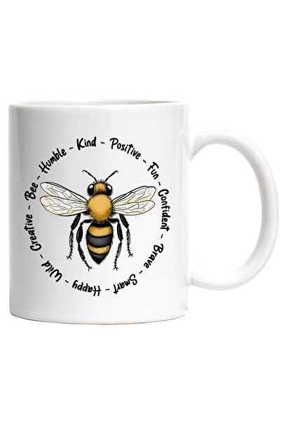 StoryGift Romania Cana cu albina calitati "Kind - Positive - Fun - Confident ...