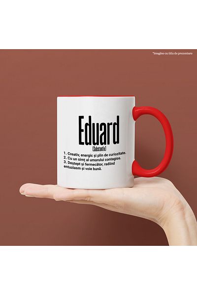 StoryGift Romania Mug With The Name Eduard, With Motivational Message, Creative, Energetic, Curious, Smart,, With ,STG.