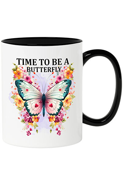 StoryGift Romania Cana cu fluture inconjurat de flori multicolore cu mesajul ...