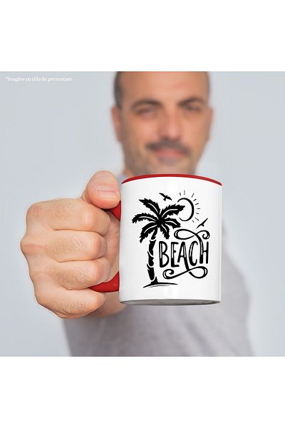 StoryGift Romania Palm tree mug for those who prefer to go to the beach - great hot vacation, With ,STG.
