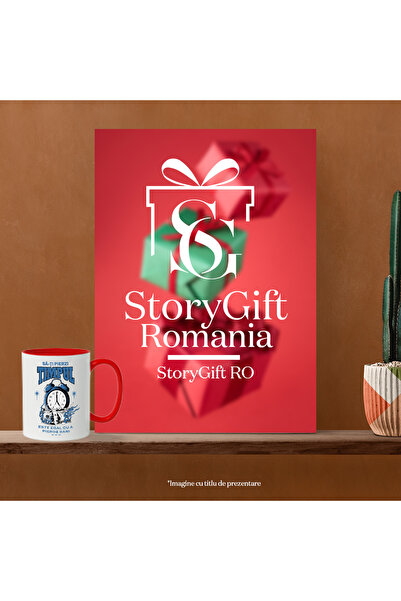 StoryGift Romania Mug wasting your time is equal to wasting money, 330ml, Ceramic with Red Handle, With,STG.