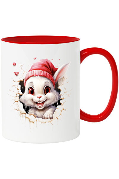 StoryGift Romania Cana cu un iepuras vesel care scoate capul printr-un perete...