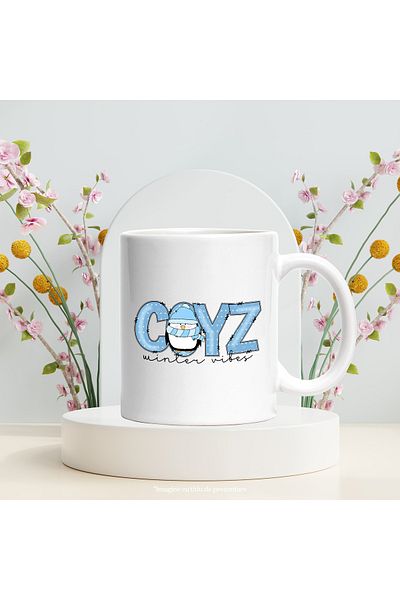 StoryGift Romania Cana cu un pinguin cu mesajul "Cozy winter vibes", Craciun fericit, ilustratie, , Cu ,STG