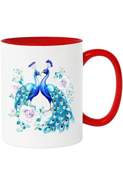 StoryGift Romania Cana cu o paunita si un paun | ilustratie | flori | plante ...