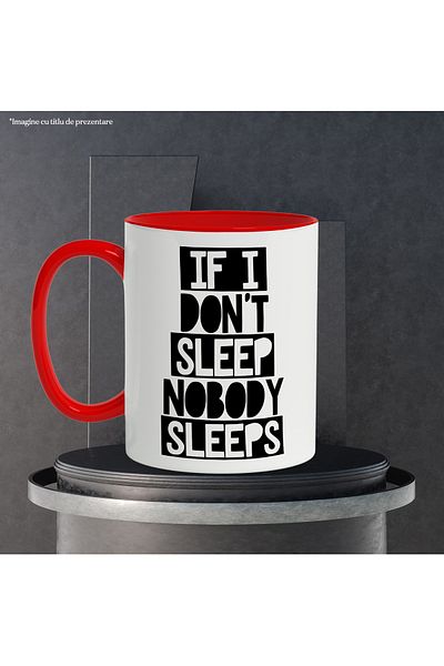 StoryGift Romania Mug with the message "If I don't sleep, nobody sleeps" - if I don't sleep, nobody sleeps, With ,STG