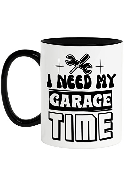 StoryGift Romania Cana cu o surubelnita si o cheie cu mesajul "Am nevoie de timpul meu in garaj" c, Cu Maner Negru