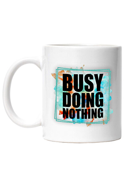 StoryGift Romania Cana cu mesajul "Busy doing nothing", ilustratie, amuzant, ...