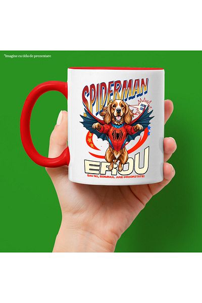 StoryGift Romania Cocker Spaniel Mug / Cocker Spaniel Dog In SpiderMan Costume With Cape, With ,STG