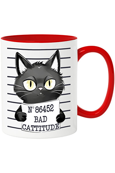 StoryGift Romania Cana cu pisica neagra la puscarie cu mesajul "NO 86452 - Ba...