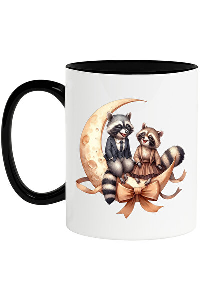 StoryGift Romania Cana cu 2 ratoni care stau pe semiluna, ilustratie, se simt...