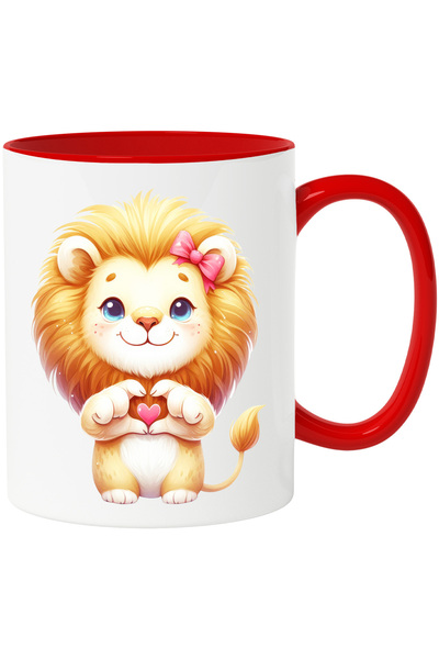 StoryGift Romania Cana cu un pui de leu care face un semn in forma de inima |...