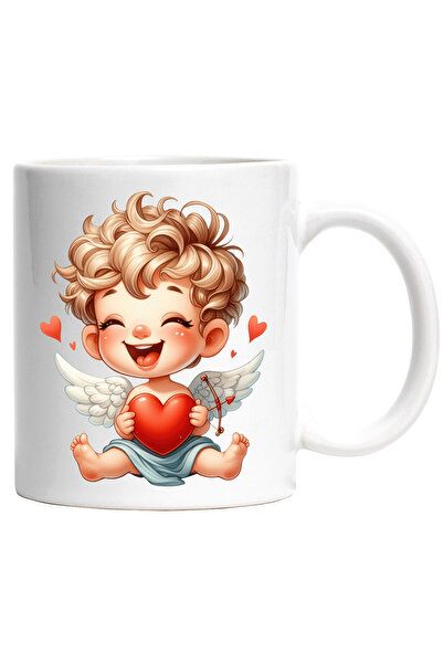 StoryGift Romania Cana cu un bebelus Cupidon care tine o inima in brate | apr...