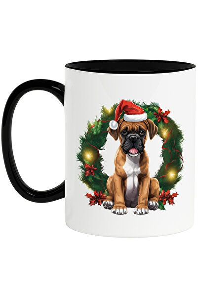 StoryGift Romania Cana cu un catel care poarta o caciula de Craciun, ilustrat...