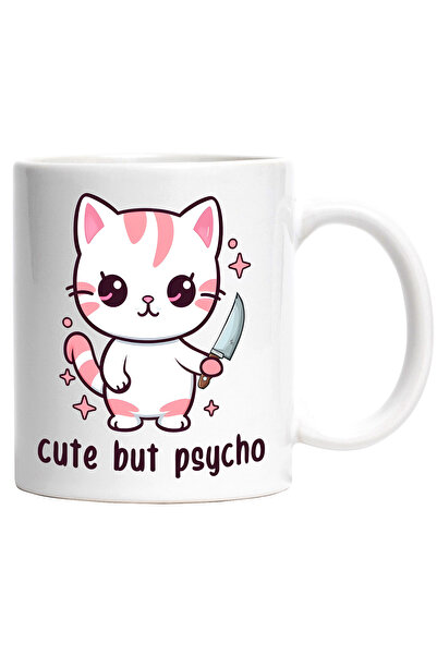 StoryGift Romania Cana cu pisicuta dragalasa care tine un cutit cu mesajul "c...