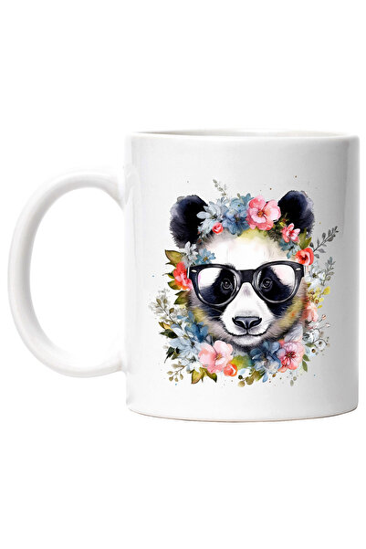 StoryGift Romania Cana cu un urs Panda vesel | cu ochelari | tocilar | ilustr...