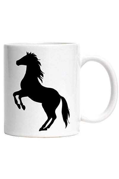 StoryGift Romania Cana cu un cal care sta pe picioarele din spate cu Maner Al...