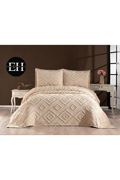 ELVİRAHOME Double 3 Pcs Nordic Bedspread Set-Bed Cover Set-Pike Set Daily Dowry