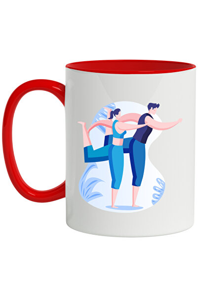 StoryGift Romania Cana Cu Yoga, Sport, Pereche, Natura, Multicolor 330 ml, Ce...