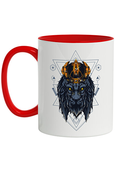 StoryGift Romania Cana Cu Leu, Coroana, Geometrie, Rege, Multicolor 330 ml, C...