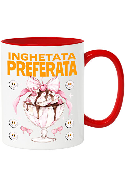 StoryGift Romania Cana cu Inghetata In Pahar Cu Picior Elegant Funda Roz Si C...