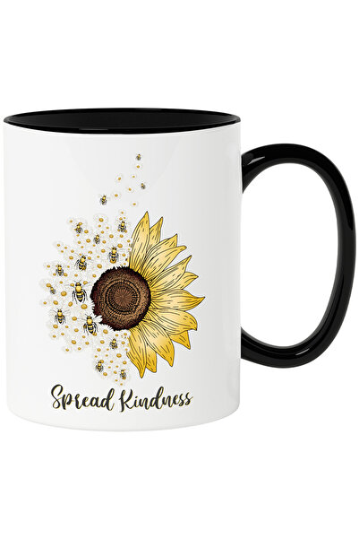 StoryGift Romania Cana cu multe albine si floricele cu mesajul "Spread kindne...