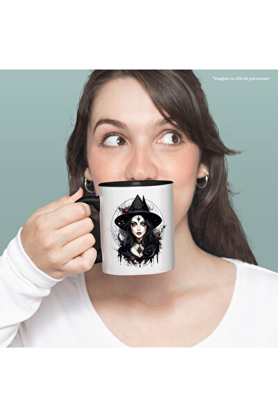 StoryGift Romania Cana cu o vrajitoare tanara frumusica, ilustratie, Hallowee...