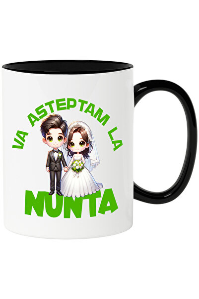 StoryGift Romania Cana cu Femeie In Rochie De Mireasa Si Barbat Cuplu Text Va...