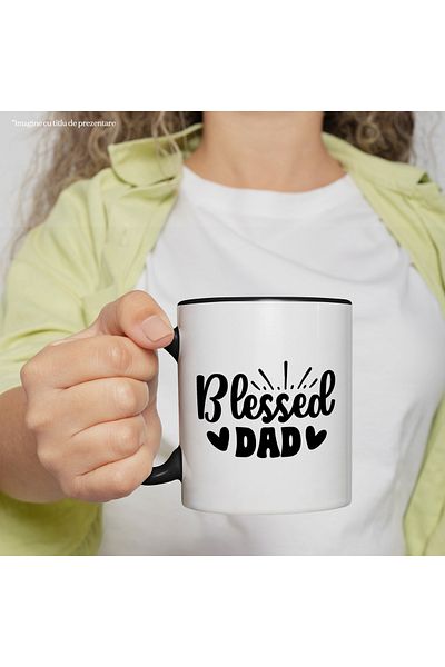 StoryGift Romania Mug with hearts for a blessed father - good family respect with Maner Ne, Cu, STG