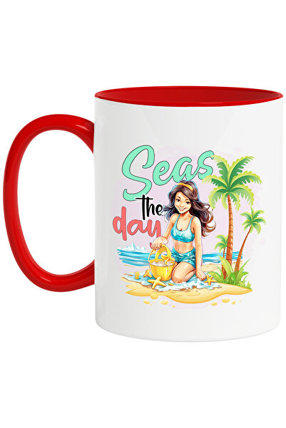StoryGift Romania Cana cu mesajul "Sea's the day", vara, vacanta, relaxare, c...