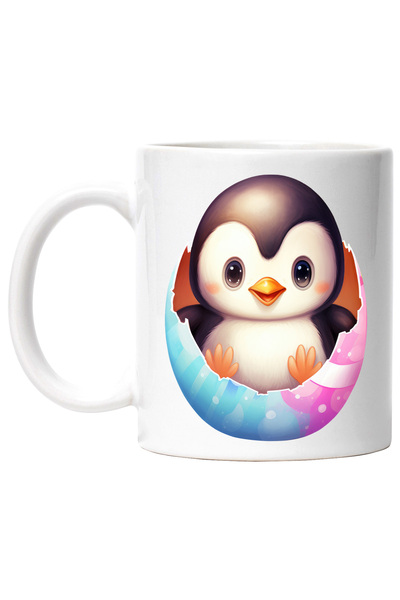 StoryGift Romania Cana cu un pinguin vesel | ilustratie | iese dintr-un ou sp...