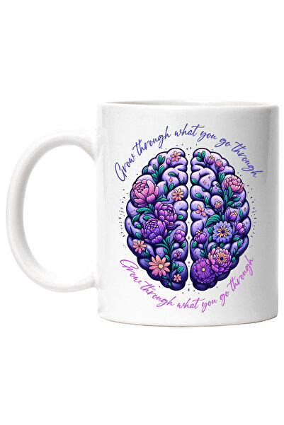 StoryGift Romania Cana cu mesajul "Grow through what you go through", ilustra...