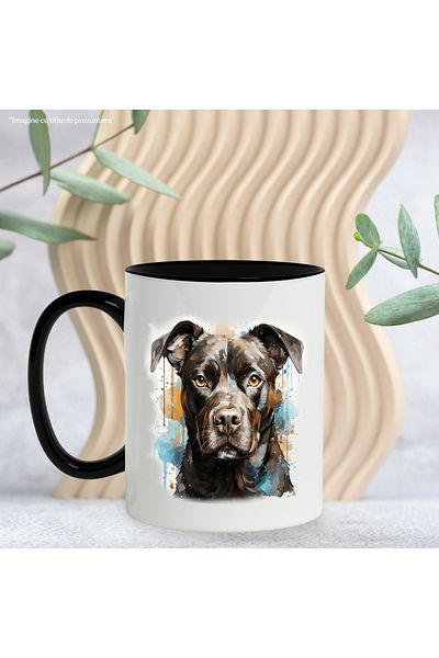 StoryGift Romania Puppy Mug, Dog Lovers, Watercolor, Ears, Multicolor 330 ml, Ceramic, With ,STG.
